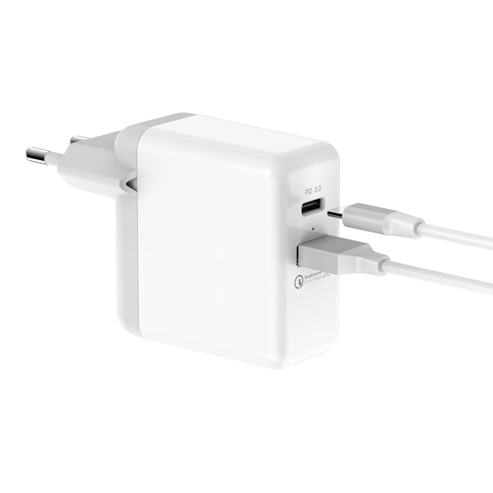 VIPATEEY US/EU 36W быстрое зарядное устройство Зарядное устройство с PD3.0 и QC3.0 Порты 2-Порты и разъёмы USB Зарядное устройство для iPhone samsung Galaxy MacBook Pro/iPad