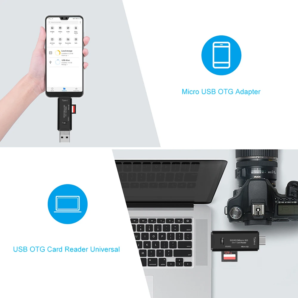Kebidumei Мульти в 1 тип-c SD кардридер Micro USB 3,0 OTG TF кардридер флэш-накопитель адаптер