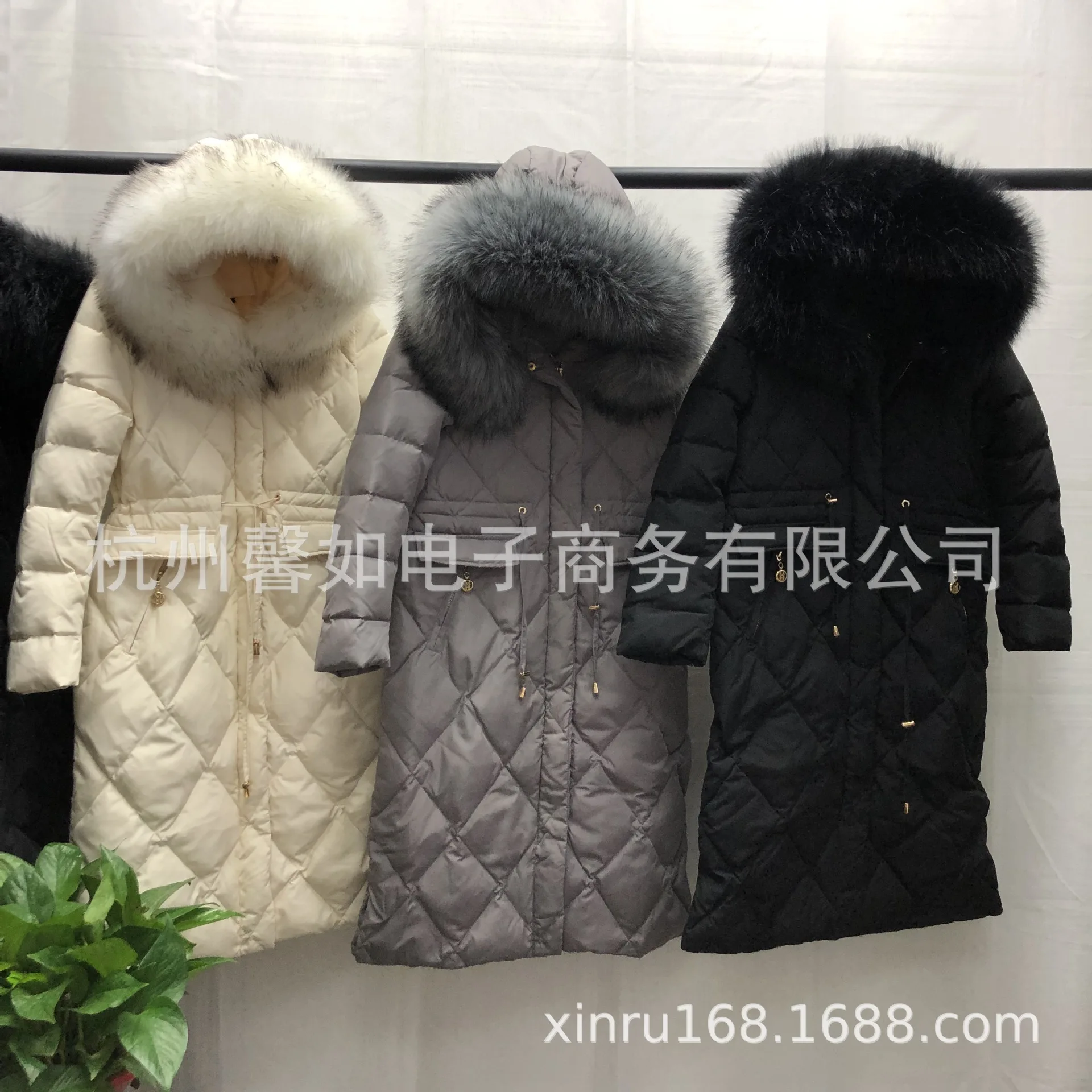 Новые зимние продукты, Южная Корея Dongdaemun, белый утиный пух, Лисий мех, одежда с меховым воротником, Женский пуховик средней длины для женщин