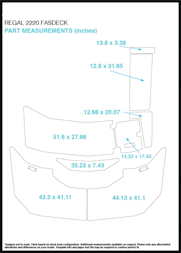 Regal Fasdeck 2220 плавающий шаг и транцевая площадка лодка EVA Тиковый настил 1/" 6 мм