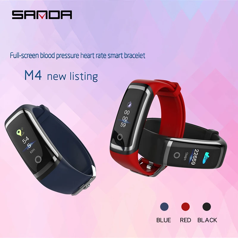 SANDA Bluetooth 0,9" Смарт-часы для IOS Android для мужчин и женщин Водонепроницаемый фитнес-трекер монитор сердечного ритма умные часы