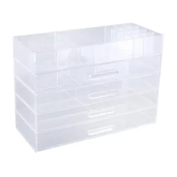 

Multifunctional Acrylic Cosmetics Case Large Jewelry & Cosmetic Storage Display Box Portable Transparent Makeup Organizer