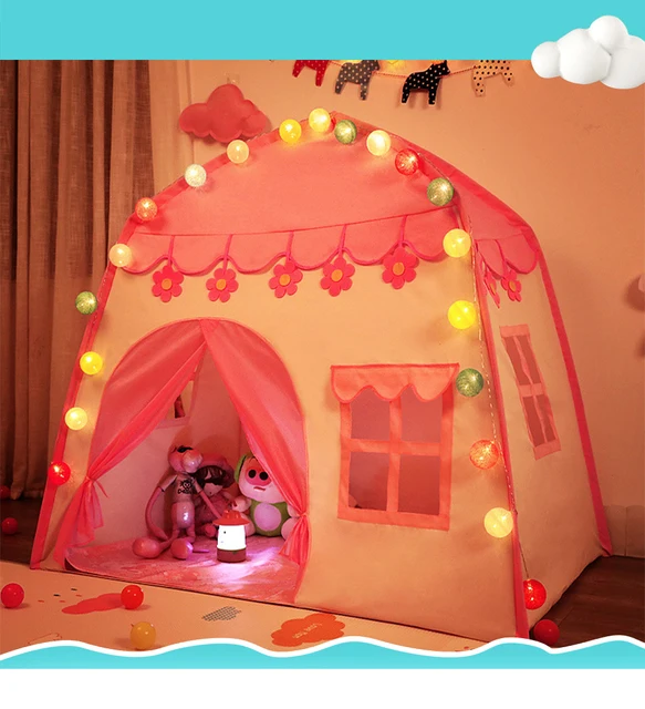 Children Princess Castle Tents Portable Indoor Outdoor Teepee Tent for kids Folding Play Tent House Baby balls pool Playhouse 3