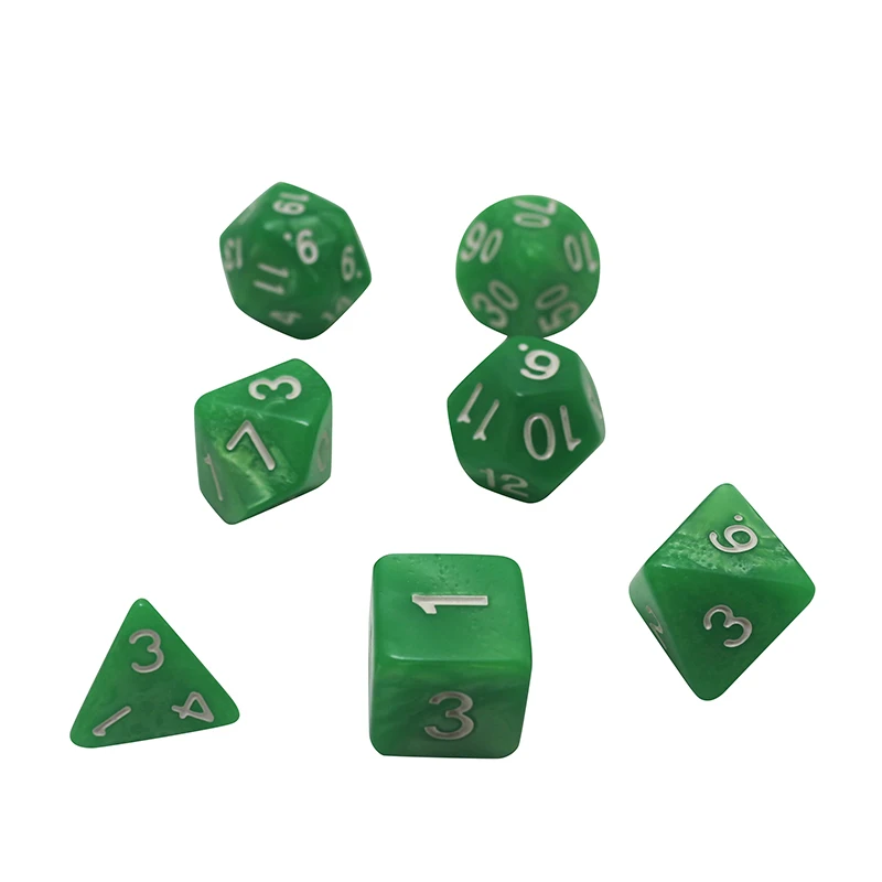 25 цветов 7 шт./лот D4, D6, D8, D10, D10%, D12, D20 красочные аксессуары для настольной игры, DnD, RPG - Цвет: 10