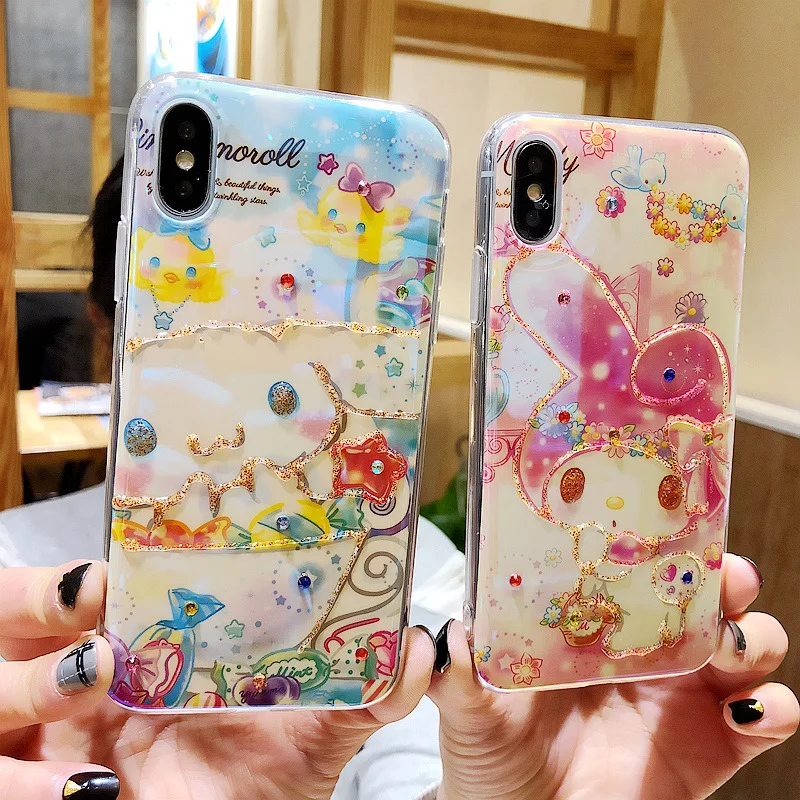 

Japanese Korean Applicable iphonexs Phone Case 7plus Blueray Epoxy Apple 8x Soft Silcone Shatter-resistant 6SP Protective Case W