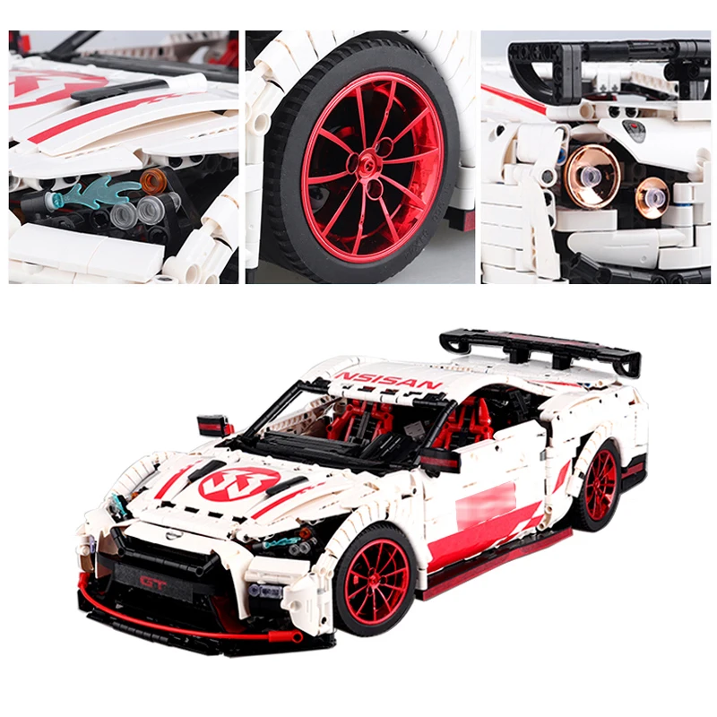 Baratos 23010 GT R Technic RC Racing Car con Motor Led luz Fuction Control remoto MOC 25326 bloques de construcción juguetes regalos 3408 Uds