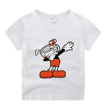 

Casual Baby Boy Clothes Children Cartoon Movie Cuphead Funny Cartoon Print T-shirt Kids Summer O-Neck Tops Boys & Girls Tshirt