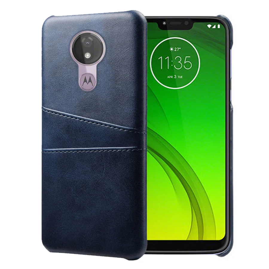 SCK Leather Card Holder Slots Phone Cases For Motorola Moto G7 Power For Europe, USA Case Slim Hybrid Hard Platic Phone Cover
