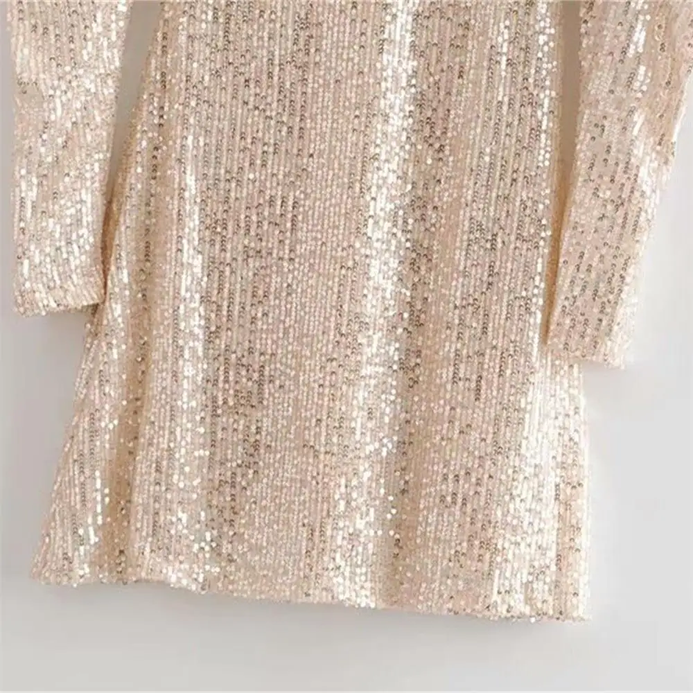 Осень 2019 женское Новое Пышное короткое платье с v образным вырезом длинным