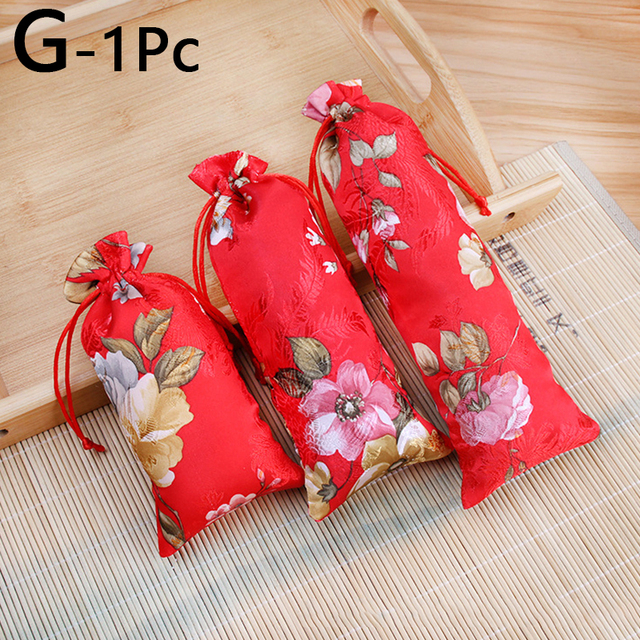 Embroidery Satin Drawstring Gift Bag Silk Jewelry Packaging Bags Christmas Wedding Gift Decor Pouches