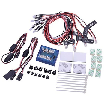 

8 Leds Car LED Lamps Light Strobe Lights Kit for 1/10 1/8 HSP TAMIYA CC01 D90 SCX10 RC Car Model