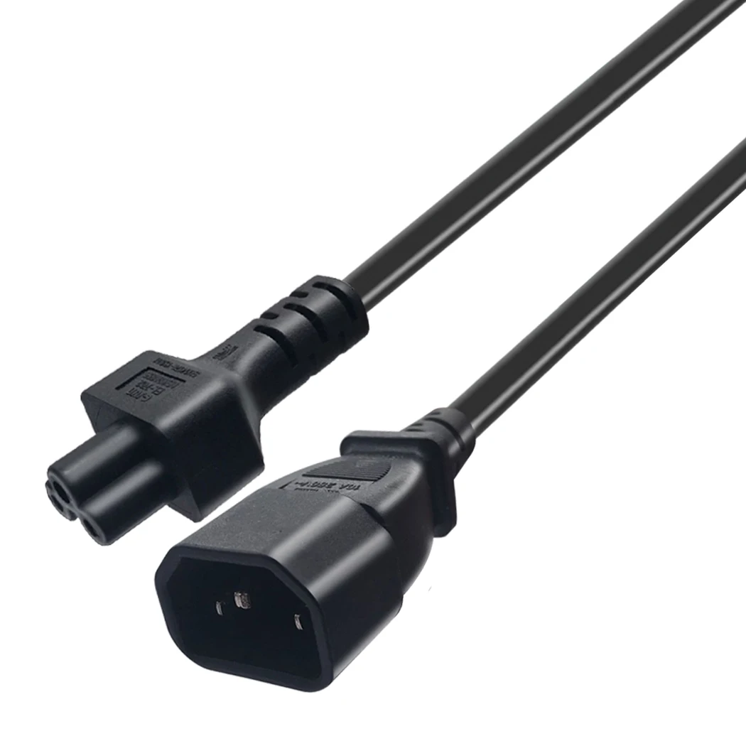 JORINDO 0,3 м-3 м/1FT-9.8FT IEC320 C14 до C5 кабель питания переменного тока, C5 в C14 конвертер, C14 3-контактный разъем для Микки-Мауса, 2.5A/10A - Цвет: Black-1.8M-5.9FT