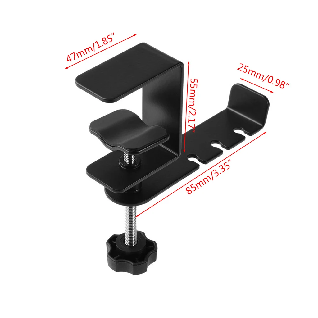 360 градусов Поворотная металлическая гарнитура наушники Вешалка Подставка держатель настольный зажим с винтами