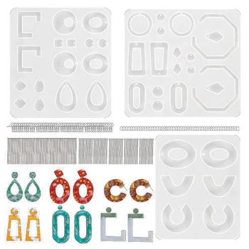 

3 Pack Earring Epoxy Resin Molds, Drop Dangle Resin Earring Mold, Fashion Jewelry Resin Silicone Molds for Women Girls