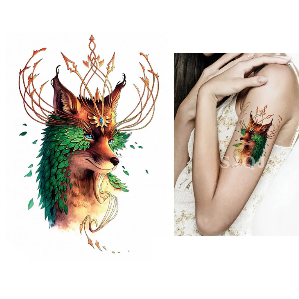 Водонепроницаемый боди-арт поддельные татуировки Акварельные Цветы персонаж мультфильма животное временные татуировки наклейки для женщины руки бедра - Цвет: V