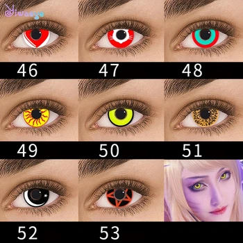 

1 Pair Beauty Pupil Style Colored Contact Lenses Cosplay Eyes Cosmetic For Halloween Party Eye Glass Makeup