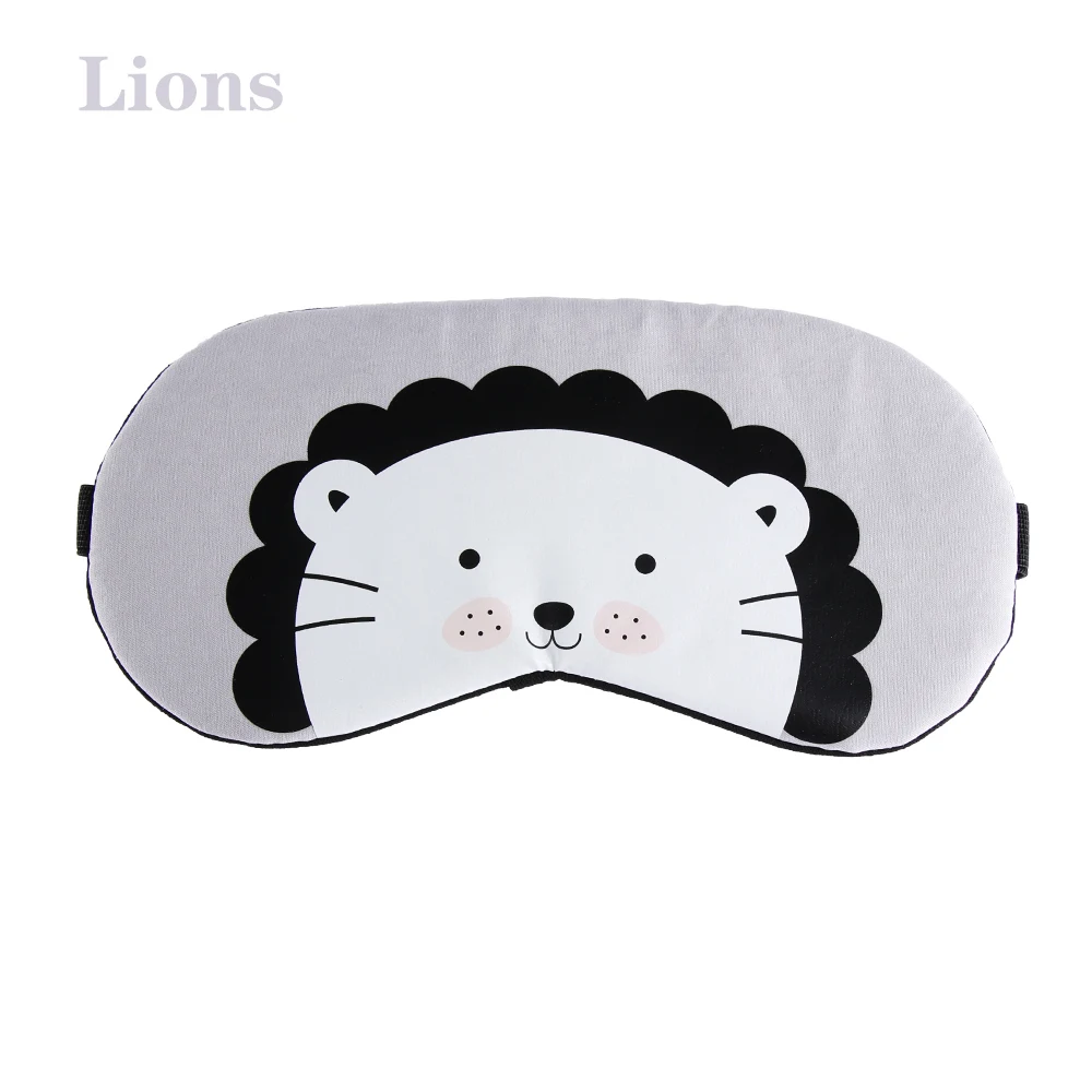 Lions 1 шт. Мягкий Хлопок повязка на глаза маска для сна нейлон сна тени для век патч теневая чехол и милые носки с рисунками зверей из мультфильмов, с рисунками Львов цыпленок аппарат для сна инструменты - Цвет: Lions