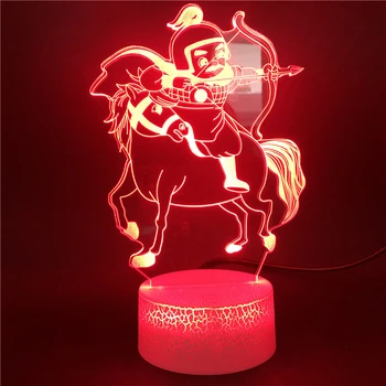 

Novelty on Horseback Archery Unique Led Nightlight Coloful Changing Children Model Toys Study Table Lamp with Bluetooth Speaker