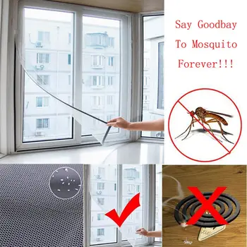 

White Color Summer Removable Large Window Screen Mesh DIY Net Insect Fly Bug Mosquito Moth Door Net 1PC