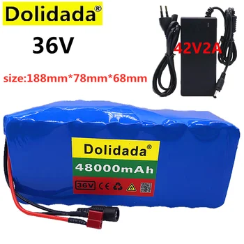 

36V battery 10S4P 48Ah battery pack 500W high power battery 42V 48000mAh Ebike electric bicycle BMS+42v2A charger