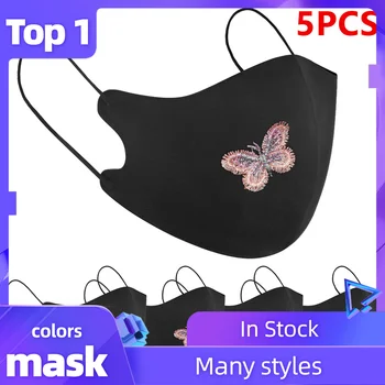 

Dust Proof Mouth Masks Reusable Cloth Embroidery maskers Dust Proof Summer Ice Skating Double Filters Mouth Cover Mascarillas