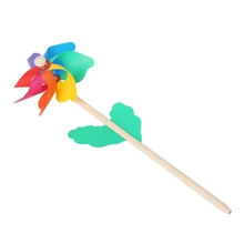 Ветряная мельница детские игрушки деревянная палочка газон двор садовые украшения красочные открытый Спиннер E65B