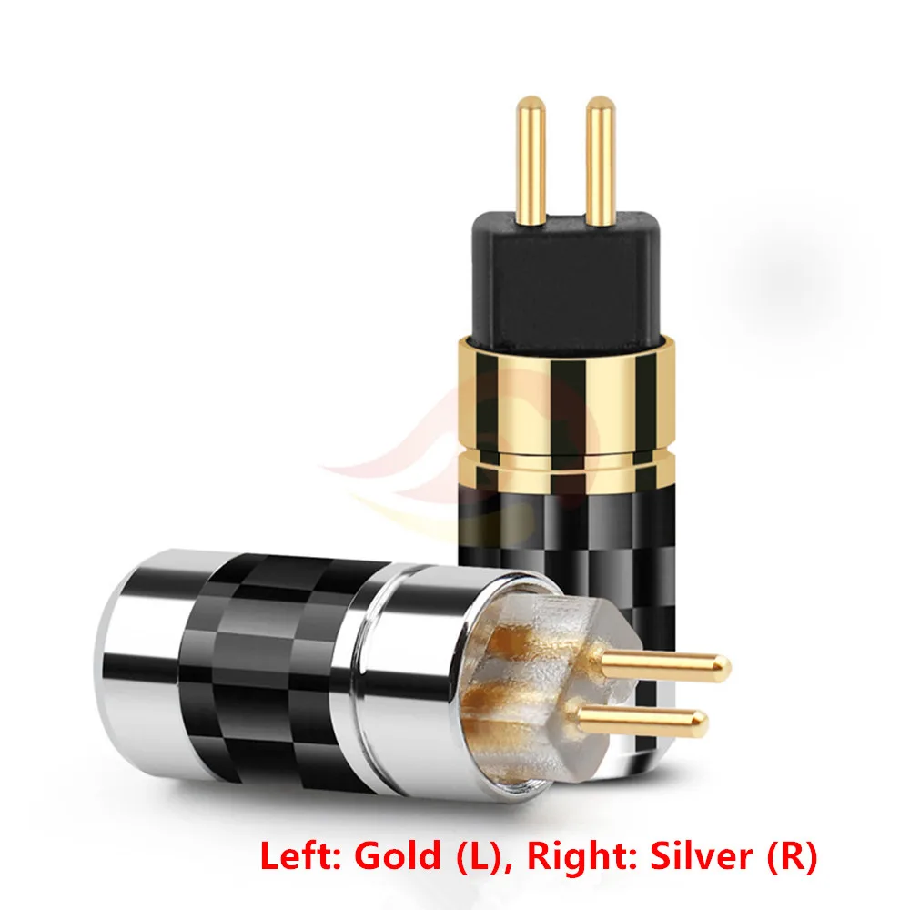 HIFI 0 78mm Plug Earphone Pin Audio Jack For UM3X W4R UE18 Headphone Wire Connector Carbon Fiber Adapter DIY Black Silver