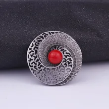 Лидер продаж Хенсон Китая по оптовым ценам круг выдалбливают с драгоценным камнем Винтаж Подвеска для Броши Модные Запчасти