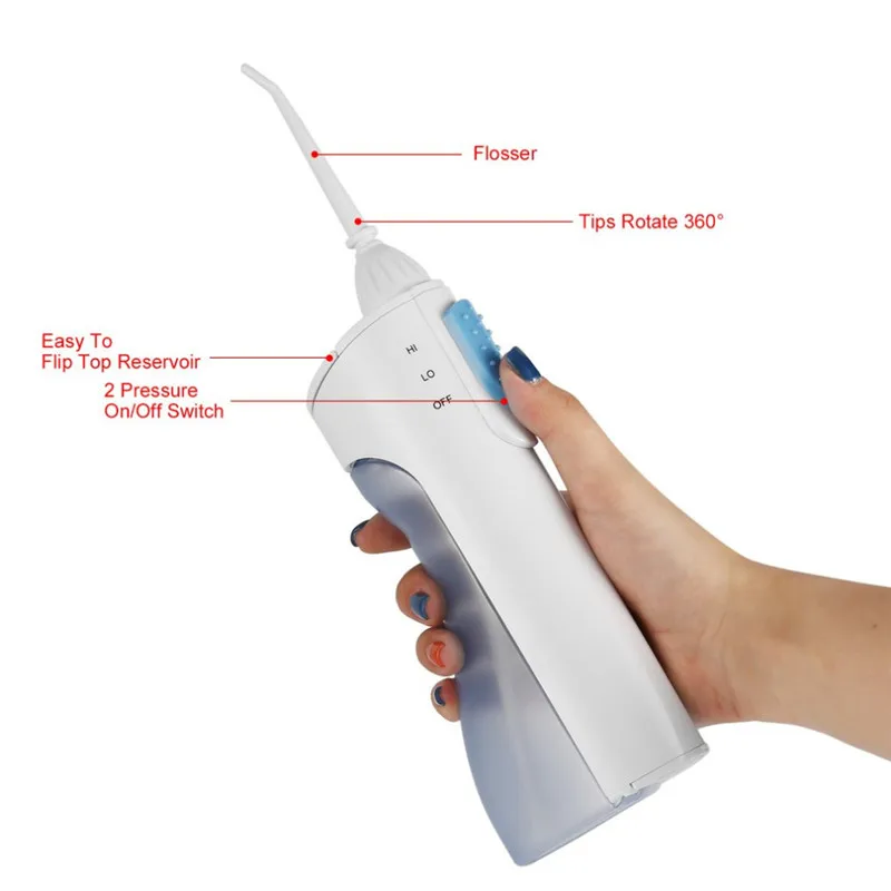 

Portable Water Flosser Electric Oral Irrigator Dental Jet For Teeth 300ml Waterpulse Teeth Cleaner Tool Free Shipping