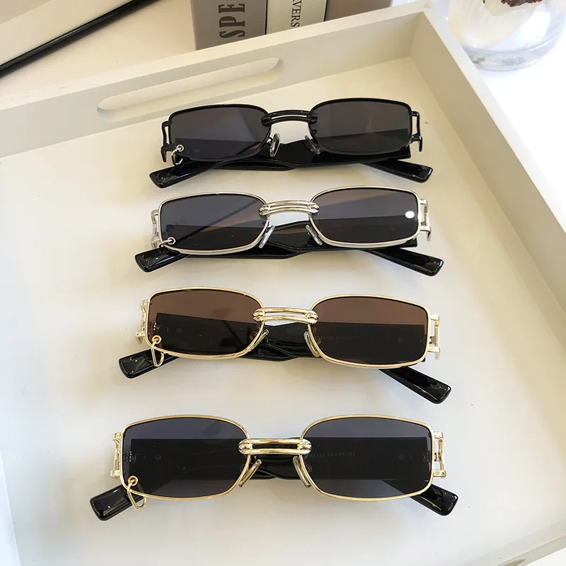 Occhiali da sole Vogue occhiali da vista quadrati di marca di lusso lenti  Vintage in metallo nero marrone uomo donna occhiali da sole guida  all'aperto|Women's Sunglasses| - AliExpress