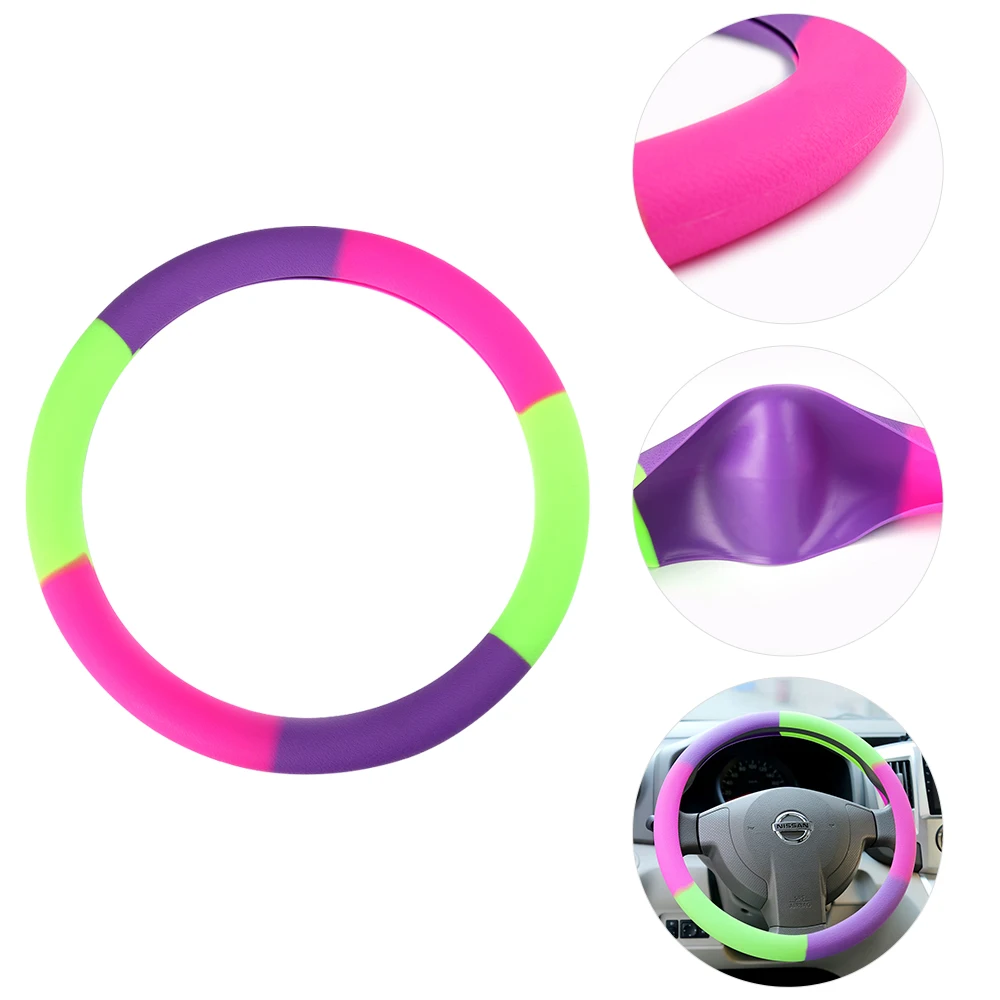 RYHX Car-styling Skidproof Wear-resisting Silicone Steering Wheel Cover Car Interior Accessories 33-38CM Diameter for Man Women |