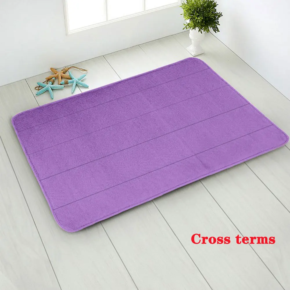 purple Коралловый коврик с эффектом памяти хлопок Ванная комната Нескользящая водопоглощающая кухня - Цвет: purple