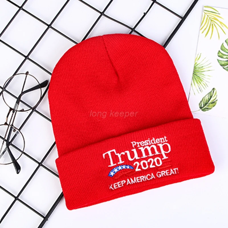 Красные шапки Дональд Трамп зимняя шапка женская и мужская сохраняющая Америку Флаг США Вышивка Хлопок Skullies Повседневная Кепка с надписью