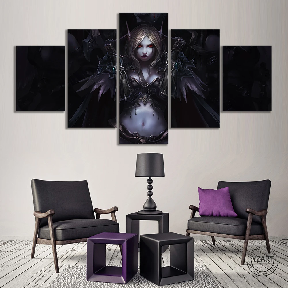 World of Warcraft Sylvanas Windrunner игровой плакат холст картины настенные художественные игры Warcraft художественные бескаркасные картины, настенные декорации