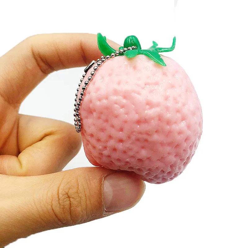 Kawaii мягкий клубничный медленно нарастающее при сжатии очарование кулон хлюпает симулятор мягкая Ароматические детские игрушки подарок коллекции шуток - Цвет: Розовый