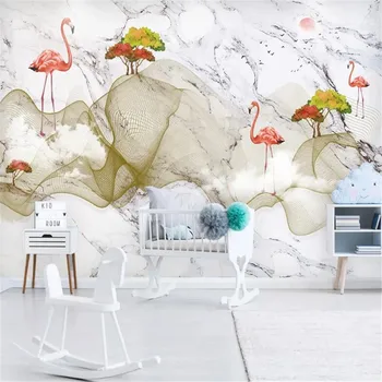 

milofi custom large wallpaper mural 3D abstract landscape golden lines marble pattern TV background wall