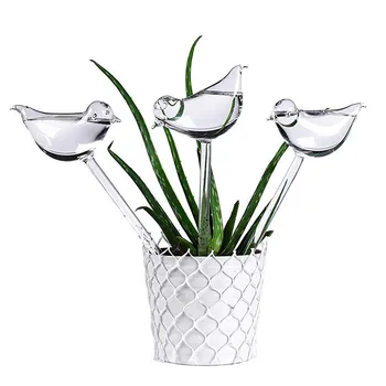 

3pcs Garden Plants Flowers Water Feeder Automatic Self Watering Devices Clear Glass Water Feeder Bird Shape Watering Devices z1