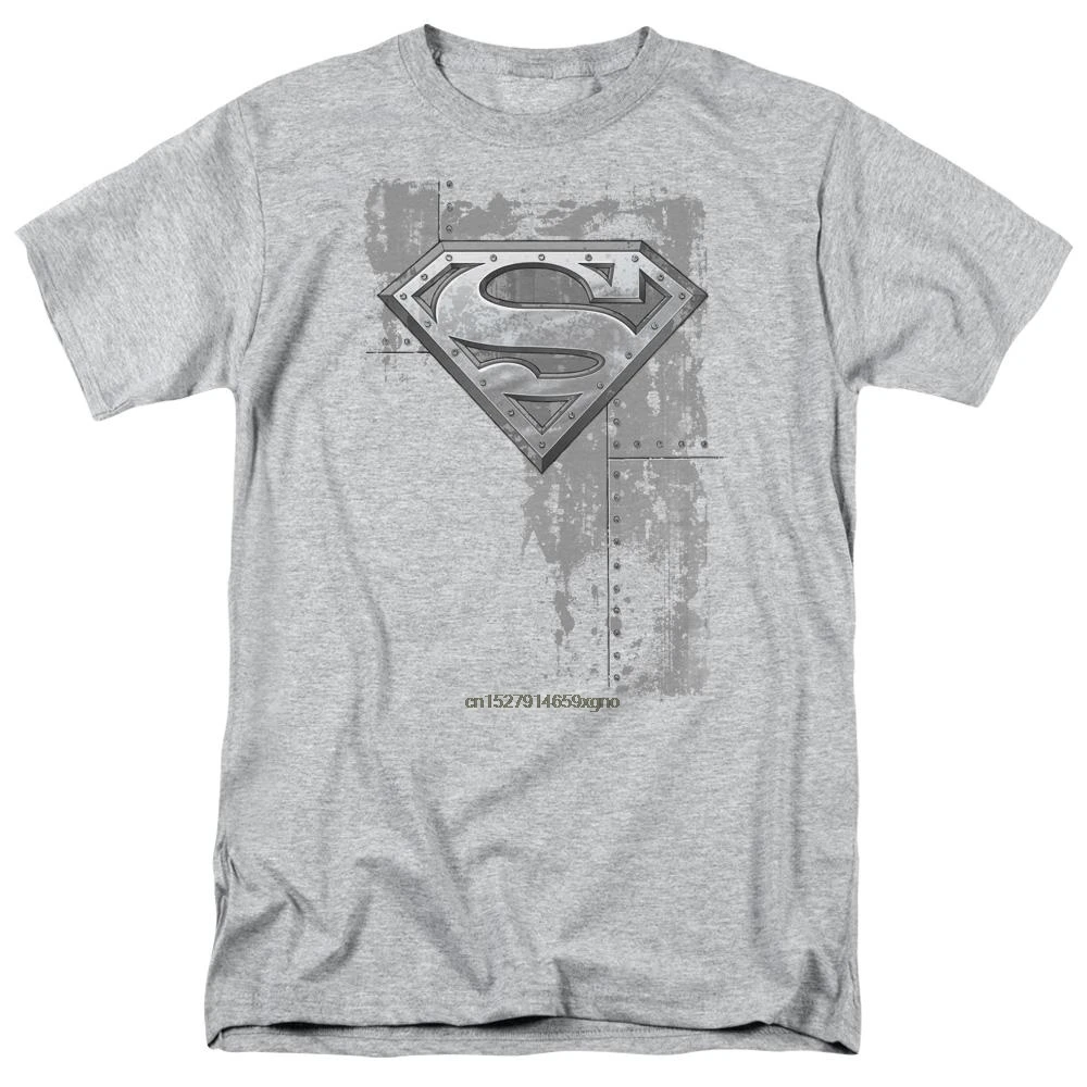 2019 Printed Men T Shirt Cotton Short Sleeve Superman Riveted Metal Men's Regular Fit T-Shirtwomen t shirt | Мужская одежда