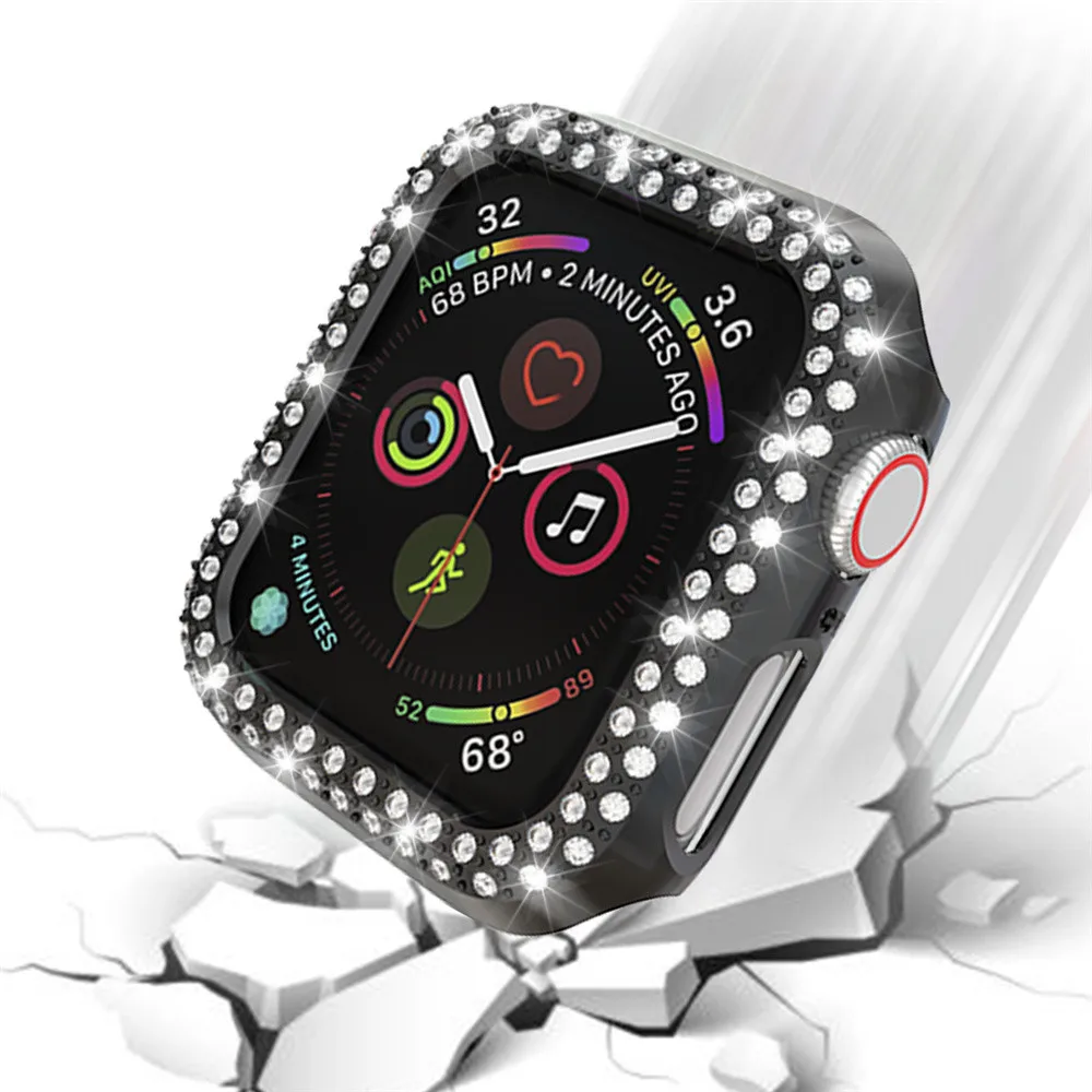 Для Apple Watch серии 4, версия 1, 2, 3, ремешок Алмазный кейс средство защиты ПК чехол для наручных часов iWatch 38/42/40/44 мм Анти-Царапины чехол-бампер аксессуары