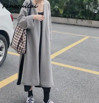 

FENGGUILAI Hot Women Spring Autumn Long Cardigan Sweater Coat Female 2020 Fashion Long Sleeve Crochet Girl Knitted Jacket Tops