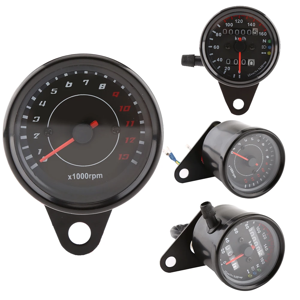 12V мотоциклов ATV 0-13000 RPM Тахометр металлический Пластик Спидометр двойной Дисплей одометр датчик корпус из нержавеющей стали