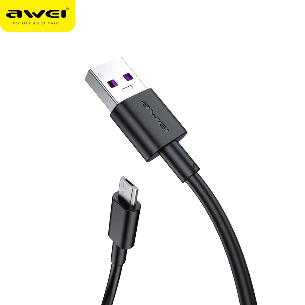 Awei CL-77M 5A USB кабель для быстрой зарядки Micro USB 40W кабель для передачи данных для телефона быстрое зарядное устройство