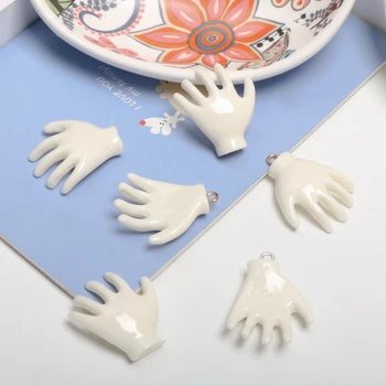 

INS crowds bewilder individuality small white palm resin pendant DIY handmade jewelry earrings earpin accessories materials