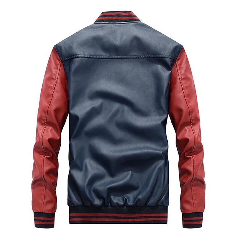 Mcikkny Men Baseball Pu Leather Jackets And Coats Fashion Casual Leather Outwear Clothing For Male Size M-4XL Windbreak (13)