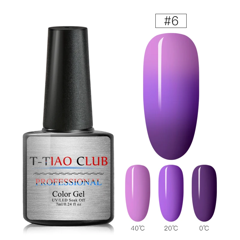 T-TIAO CLUB, 3 цвета, меняющий цвет, Гель-лак для ногтей, Радужный голографический термальный замачиваемый УФ-Гель-лак, 6 мл, для дизайна ногтей - Цвет: AAH557