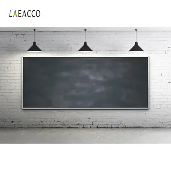 

Laeacco Gray Brick Wall Blackboard Study Classroom Bulb Baby Child Interior Photography Background Photocall Photo Backdrops