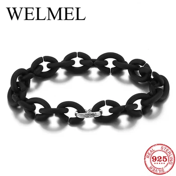 

Round Beads Charm Bracelets Men Fashion Simple Hard Rubber Black Bracelets Bangles for Women Boho Jewelry
