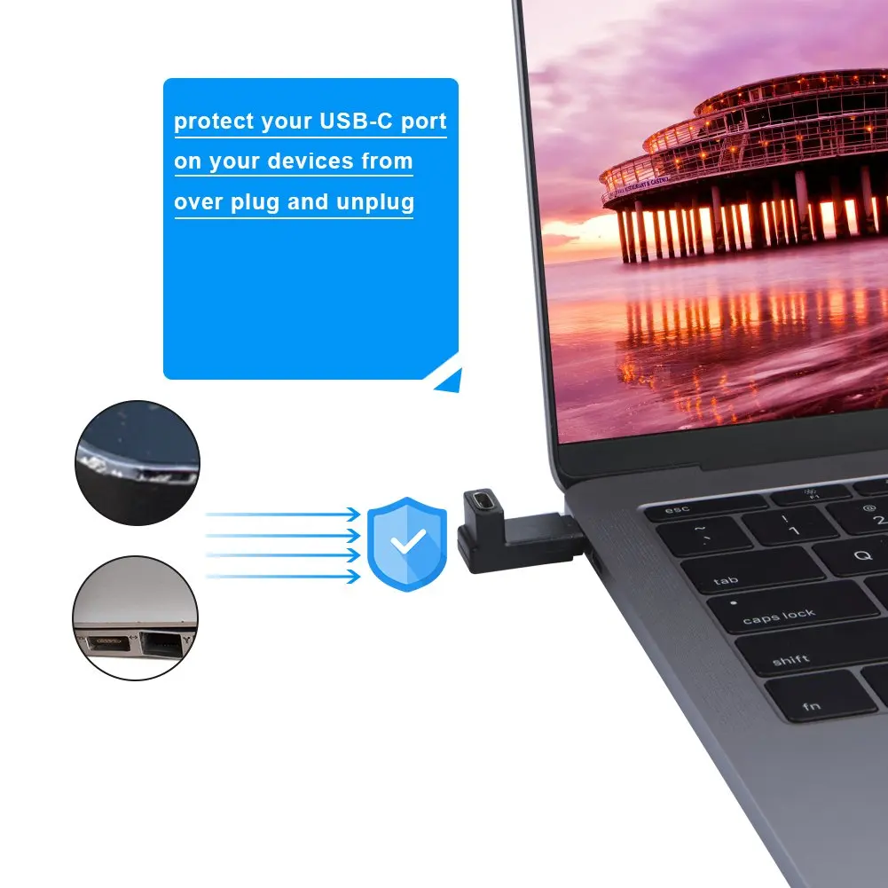 USB C адаптер-удлинитель, вверх и вниз угол 90 градусов USB 3,1 Тип C мужчин и женщин конвертер(3A/10G), совместимый MacBook Pro
