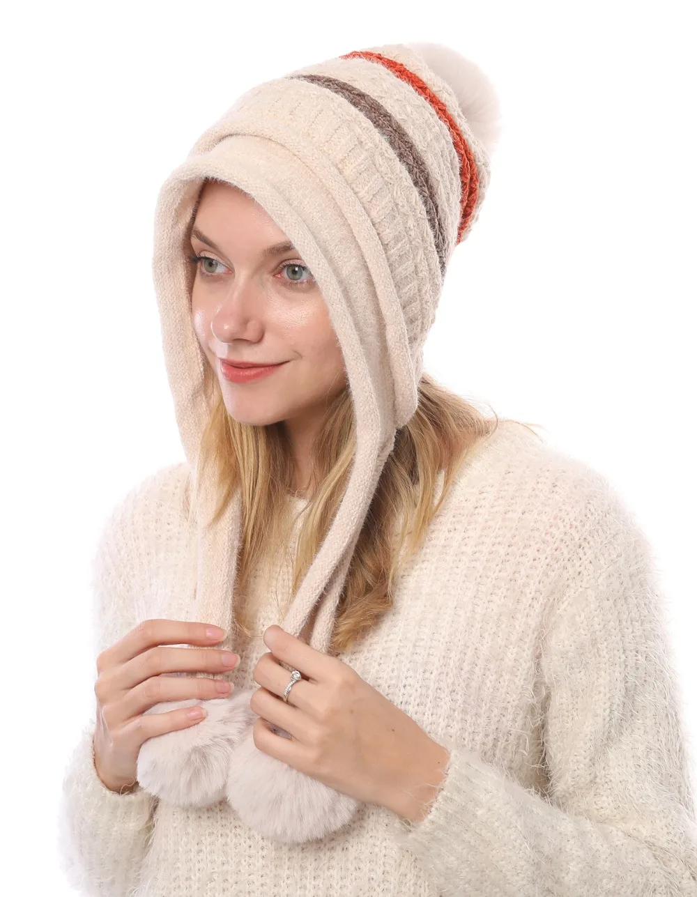 Зимние шапки для женщин, Шапка-бини Skullies Bonnets для девочек, зимняя однотонная Вязаная Шапка-бини с помпоном, теплая шапка invierno тюрбан