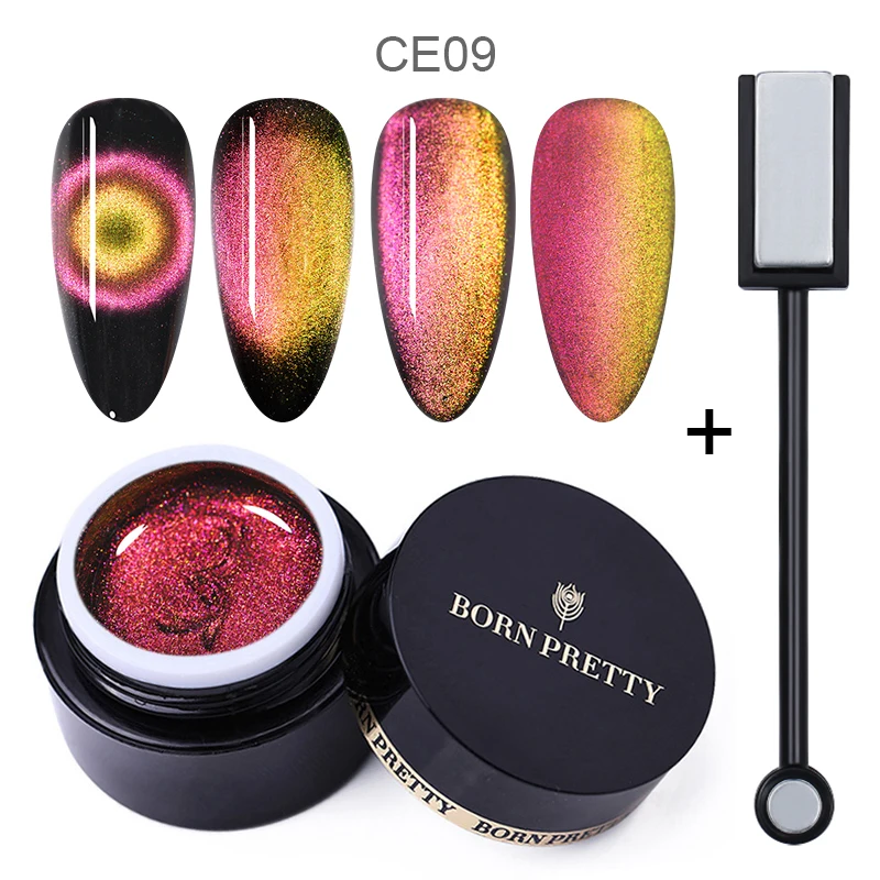 BORN PRETTY 9D Гель-лак для ногтей с эффектом «кошачий глаз» Хамелеон для использования с магнитом впитывающийся УФ-гель для ногтей Романтический Полупостоянный гель 5 мл черная основа Need - Цвет: 2 Pcs-Set9